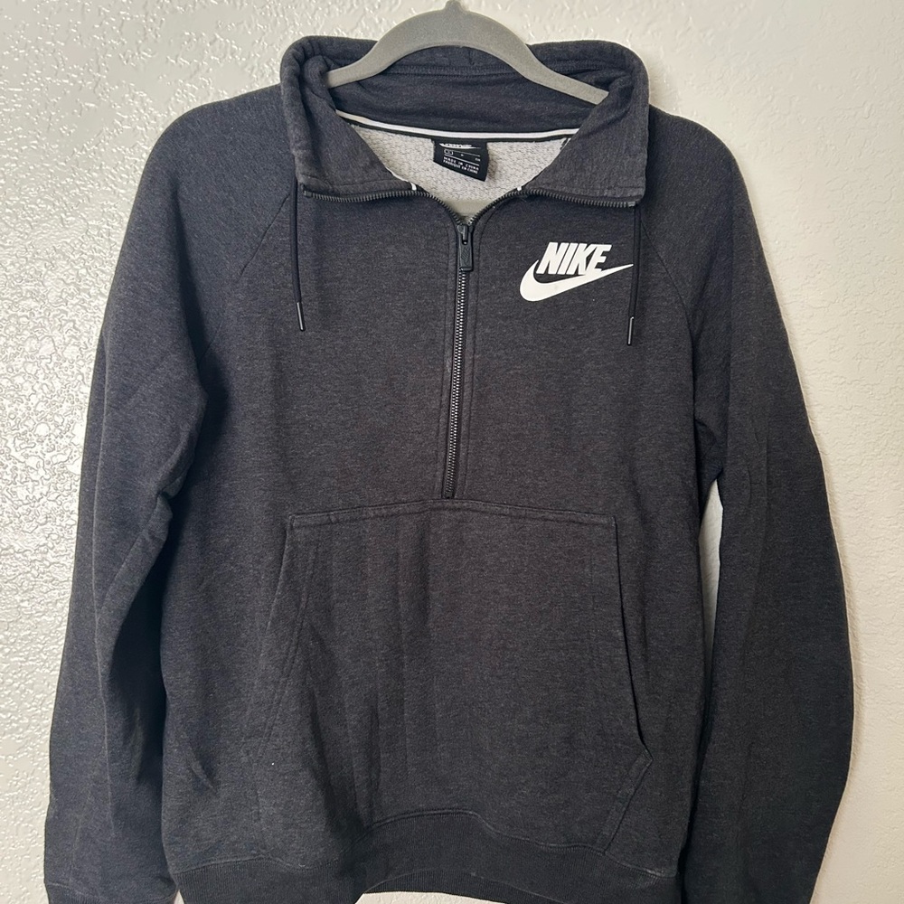 Nike Gray and White Hoodie